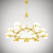 9 Light Modern / Contemporary Nordic style Ceiling Lights Copper Plating Chandelier with Gold and White Ball Glass Shade for Bat