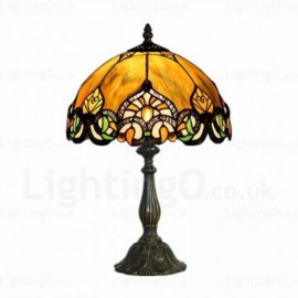 Baroque Lamp Shade Retro 12 inch Stained Glass Desk Lamp Living Room Bedroom Study Room