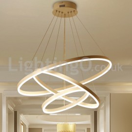 Modern Three Circle Pendant Lights Remote Control Living Room Study  Bedroom Showroom