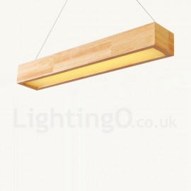 Wood Modern Long Pendant Lights for Dining Room, Living Room, Showroom, Study Room