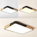 Dimmable Ultra-thin Multi Colours Rectangle Wood Ceiling Light with Acrylic Shade LED Ceiling Lamp Nordic Style for Living Room,