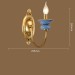 100% Pure Brass Luxurious Rustic Retro Vintage Brass Ceramics 1 Light Candle Wall Light Special for Hotel, Office, Showroom, Liv