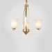 3 Light Pure Brass Large Luxurious Rustic Retro Vintage Brass Pendant Chandelier with Glass Shades Special for Hotel, Office, Sh