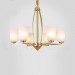 6 Light Pure Brass Large Luxurious Rustic Retro Vintage Brass Pendant Chandelier with Glass Shades Special for Hotel, Office, Sh