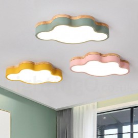 Macaron Multicolor Kids Room Modern / Contemporary Steel Flush Wood Light for Living Room, Bedroom, Study, Children's Room Ceiling Light