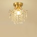 Pure Brass LED Rustic / Lodge Nordic Style Flush Mount Crystal Ceiling Lights for Bathroom, Living Room, Study, Kitchen, Bedroom