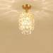 Pure Brass LED Rustic / Lodge Nordic Style Flush Mount Crystal Ceiling Lights for Bathroom, Living Room, Study, Kitchen, Bedroom