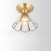 Pure Brass LED Rustic / Lodge Nordic Style Flush Mount Ceiling Light with Glass Shade for Bathroom, Living Room, Study, Kitchen,