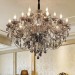 18 Lights Retro Grey Colour K9 Crystal Candle Large Chandelier