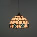 Blue 20cm (8 inch) Handmade Rustic Retro Tiffany Pendant Light Colorful Pattern Glass Shade Bedroom Living Room Light