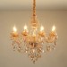 8 Light Amber Gold Elegant Crystal Candle Chandelier for Living Room, Bedroom, Dinning Room