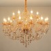 18 (12+6) Light Amber Gold Elegant Crystal Candle Chandelier for Living Room, Bedroom, Dinning Room