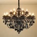 18 (12+6) Light Black Elegant Crystal Candle Chandelier for Living Room, Bedroom, Dinning Room