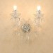 2 Light Clear Crystal Candle Retro E12/E14 Glass Wall Light