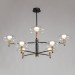 8 Light Uplight Electroplated Painted Finish Chandelier with Glass Shades