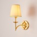 Pure Brass Luxurious Rustic Retro Vintage 1 Light Candle Wall Light with Fabric Shade Special for Hotel, Bedroom, Showroom, Livi