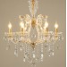 6 Light Gold Crystal Candle Chandelier for Living Room, Bedroom, Dinning Room