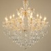 18 (12+6) Light Gold Crystal Candle Chandelier for Living Room, Bedroom, Dinning Room