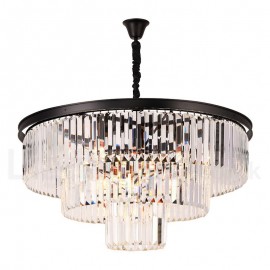 Postmodern Luxury Round K9 Crystal Pendant Chandelier Lights Living Room Dining Room Exhibition Hall