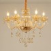 6 Light Champagne Colour Crystal Candle Chandelier for Living Room, Bedroom, Dinning Room