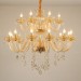 18 (12+6) Light Champagne Colour Elegant Crystal Candle Chandelier for Living Room, Bedroom, Dinning Room