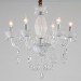 6 Light White Candle Chandelier with Crystal for Living Room, Bedroom, Dinning Room