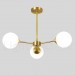 3 Light Pure Brass Northern Europe Bean Chandelier Modern Metal Molecules Pendant Lights Living Room Dining Room Bedroom