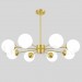 8 Light Pure Brass Northern Europe Bean Chandelier Modern Metal Molecules Pendant Lights Living Room Dining Room Bedroom