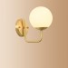 1 Light Pure Brass Northern Europe Modern Molecules Bean Wall Light with Ball Glass Shade