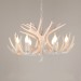 6 Light Rustic Artistic Retro Antler White Chandelier for Living Room, Dining Room, Bedroom, Shop, Cafes, Bar